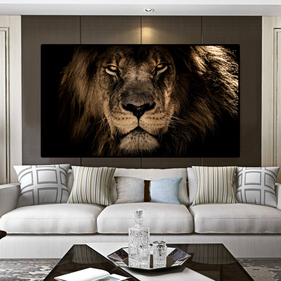 Afrikanische Große Löwen Gesicht Leinwandbilder An Der Wand Kunst Poster  Und Drucke Tiere Löwen Kunst Bilder Für Wohnzimmer Cuadros - Buy Wall