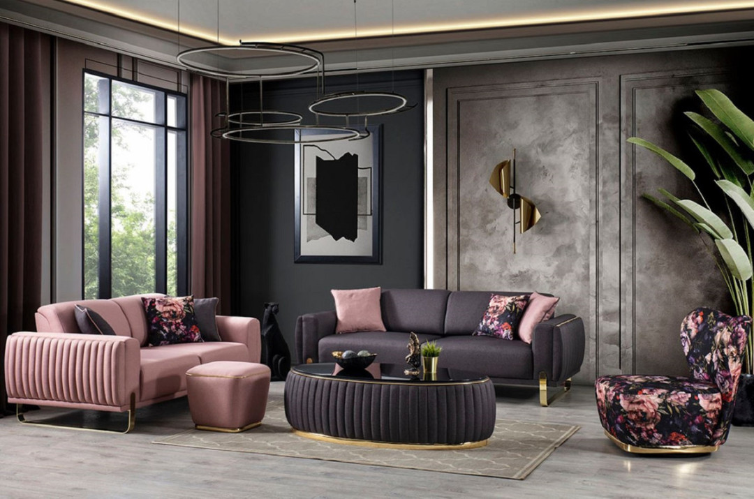 Casa Padrino Luxus Sessel Schwarz / Mehrfarbig / Gold - Moderner Wohnzimmer  Sessel mit Blumenmuster - Moderne Wohnzimmer Möbel - Luxus Kollektion