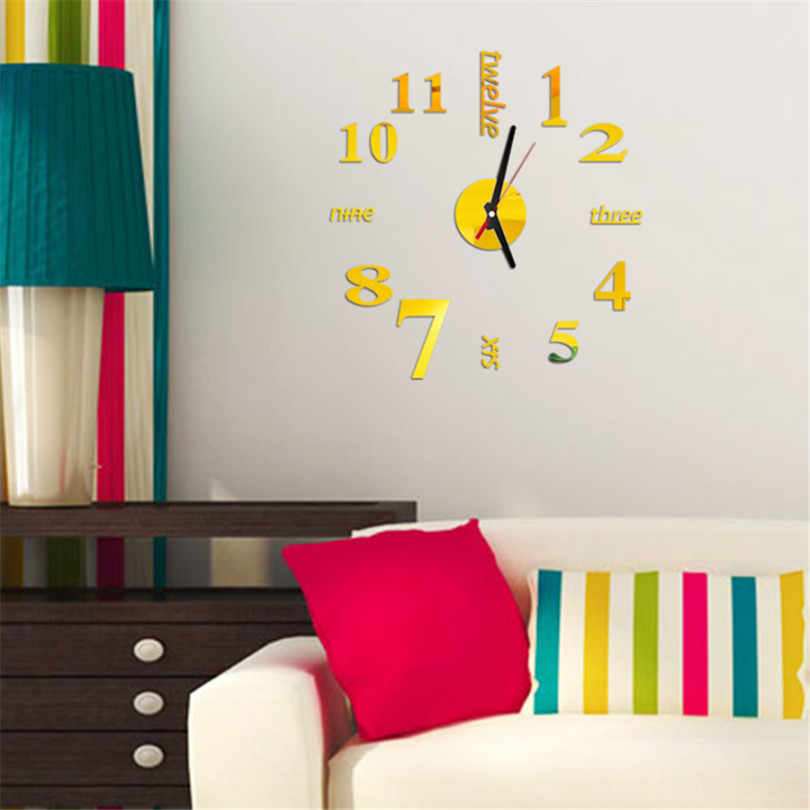 D Echt Große Wanduhr Moderne Design Uhren Mode Uhren Aufkleber Diy  Wohnzimmer Decor