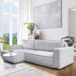 Ecksofa Mit Schlaffunktion – Boho Design – Cord Stoff Modern Wohnzimmer  Couch