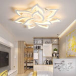 FUMIMID LED Deckenlampe Blume Kreative Deckenleuchte Innen Decken  Beleuchtung Für Schlafzimmer Wohnzimmer Mit Fernbedienung Küche Esszimmer  Weiß Acryl