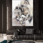 Gemälde Auf Leinwand Große Poster Und Drucke Für Wohnzimmer Tier Löwe  Familie Abstraktes Bild Für Inneneinrichtung Xcm(,x,in) Rahmenlos
