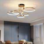 LED Deckenleuchte Modern Design Deckenlampen Gold  Ring Lampen