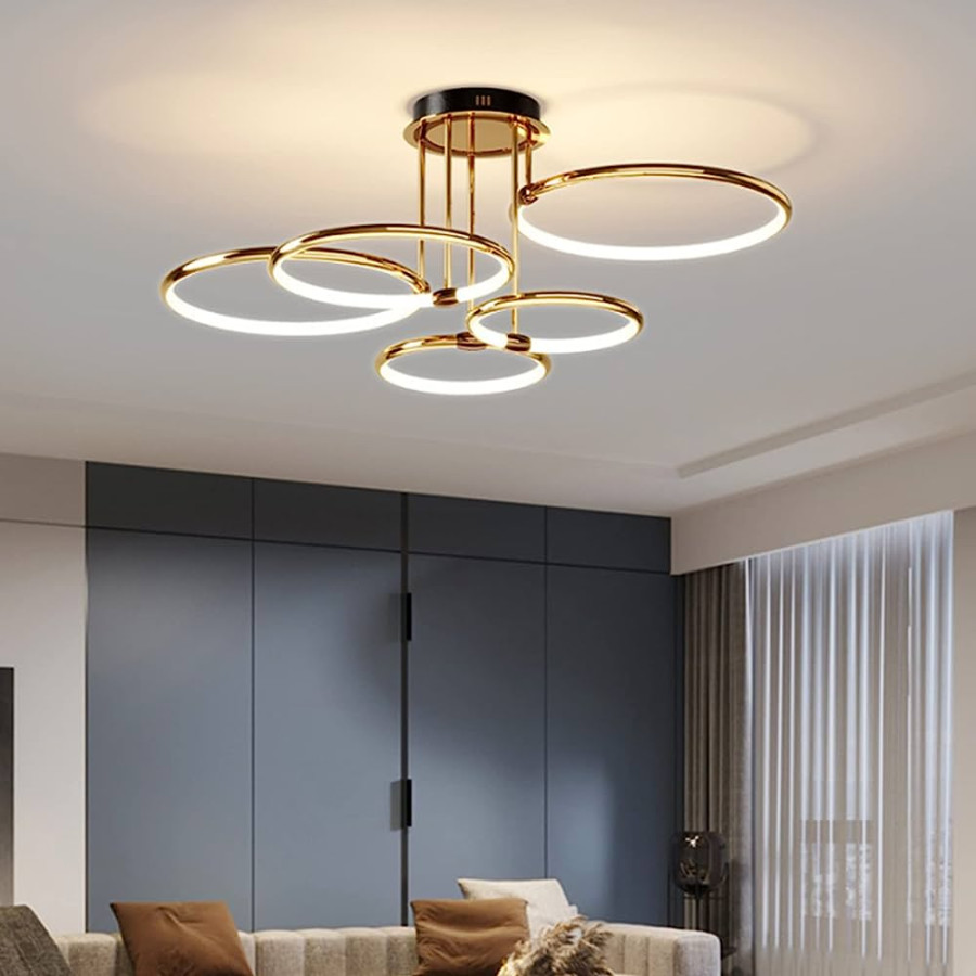LED Deckenleuchte Modern Design Deckenlampen Gold -Ring Lampen