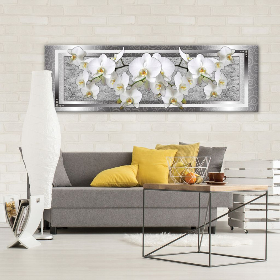 Leinwandbilder Blumen Orchidee x cm Abstrakt XXL Panorama Schlafzimmer  Wohnzimmer Canvas Bilder Wandbilder Kunstdruck Wand Bild auf Leinwand