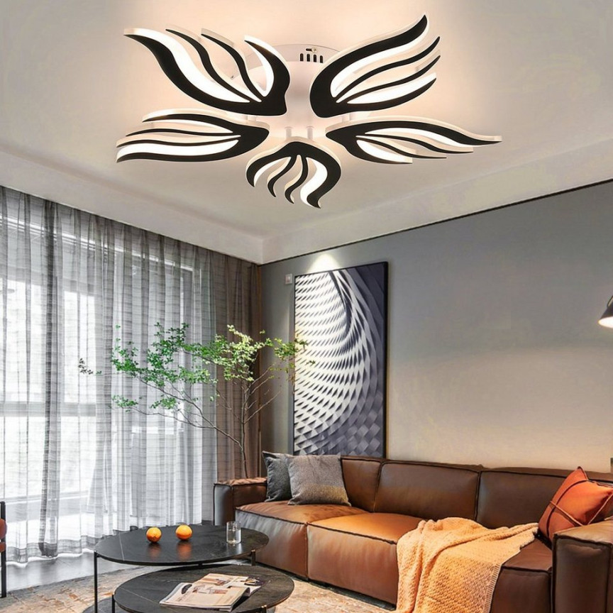 LETGOSPT LED Deckenleuchte LED Deckenleuchte Wohnzimmer Moderne LED  Deckenlampe, LED Fest Integriert, Kaltweiß/Naturweiß/Warmweiß, Dimmbar Mit