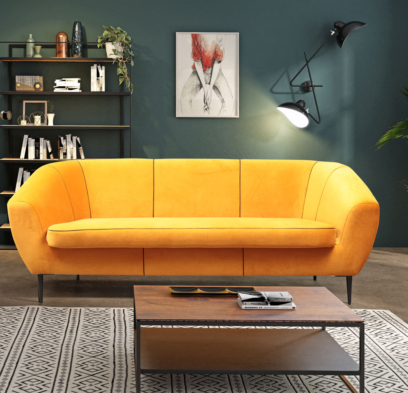 Sofa Couch  Sitzer Farbe Wählbar Wohnzimmer Modern