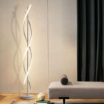 Stehlampe LED Spiral Stehleuchte Dimmbar Wohnzimmerlampe Modern Design Weiß  , M Leselampe Simple Style W Für Wohnzimmer, Schlafzimmer,