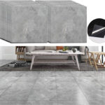 VEELIKE Fliesenaufkleber Boden Fliesen Marmoroptik Grau Cm X Cm   Stück Selbstklebend Aufkleben Fliesen Für Küche Wohnzimmer Schlafzimmer