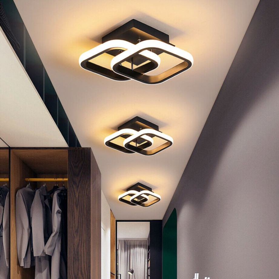 W LED Deckenlampe Deckenleuchte Wandlampe Flurlampe Doppelquadrat  Wohnzimmer Decken Lampe **cm