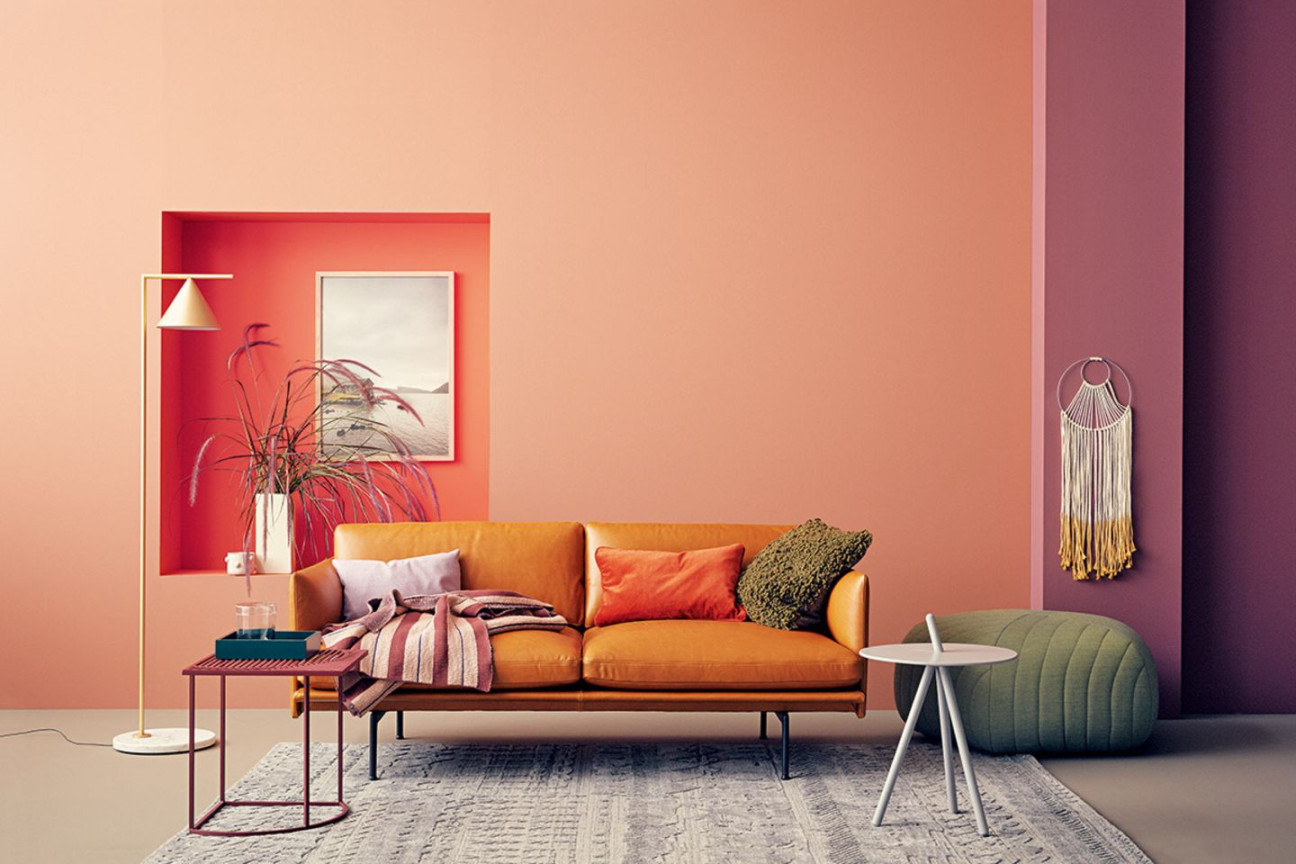 Warme Farben im Wohnzimmer: Apricottöne - [SCHÖNER WOHNEN]