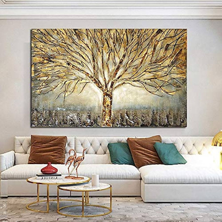 ZIORO Wanddeko Wohnzimmer Gold Baum Des Lebens Bild Poster & Kunstdrucke  Abstrakte Leinwand Gemälde Bilder Moderne Wand Bilder Für Die  Heimdekoration
