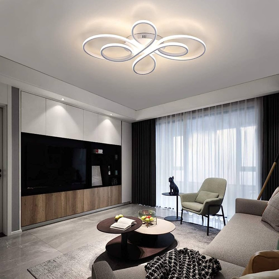 ZMH LED Deckenleuchte Dimmbar Deckenlampe Wohnzimmer Modern Weiß